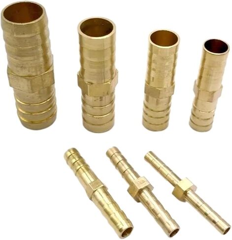 1PCS Brass Straight Hose Pipe Fitting Equal Barb 4mm 5mm 6mm 8mm 10mm 12mm 16mm 19mm 25mm Gas Copper Barbed Coupler Connector Adapter(12mm-6mm) in Saudi Arabia