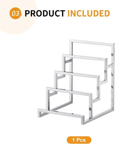 1 Pack - Stainless Steel Clutch Purse Display Stand, 190mm 3 Layer Wallet Display Rack Countertop Riser Appropriate for Home Retail Store, Silver in Saudi Arabia
