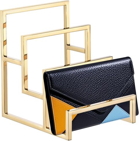 1 Pack - Stainless Steel Clutch Purse Display Stand, 190mm 3 Layer Wallet Display Rack Countertop Riser Appropriate for Home Retail Store, Silver in Saudi Arabia