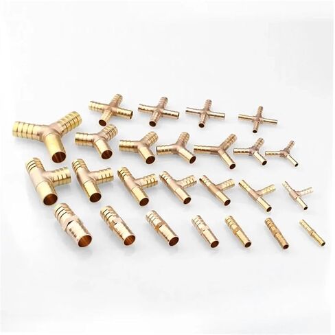 10pcs Copper Pagoda Water Tube Fittings Brass Barb Pipe Fitting 2 3 4 Way Brass Connector For 6mm 8mm 10mm 12mm 16mm 19mm(Y-3-way,19mm (10pcs)) in Saudi Arabia