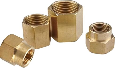 10Pcs Female Thread Brass Pipe Fittings Hex Nut Rod Connector 1/8" 1/4" 3/8" 1/2" 3/4" Coupling For Water Fuel Gas(04-06) in Saudi Arabia