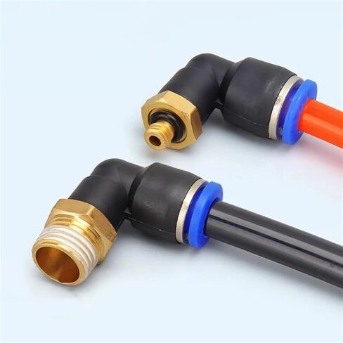 50PCS Pneumatic Air Connector PL 4-6-8-10-12mm Thread 1/8 1/4 3/8 1/2 Trachea Elbow Air Fittings Hose Quick Connectors(PL10-02 (OD10mm-1I4)) in Saudi Arabia