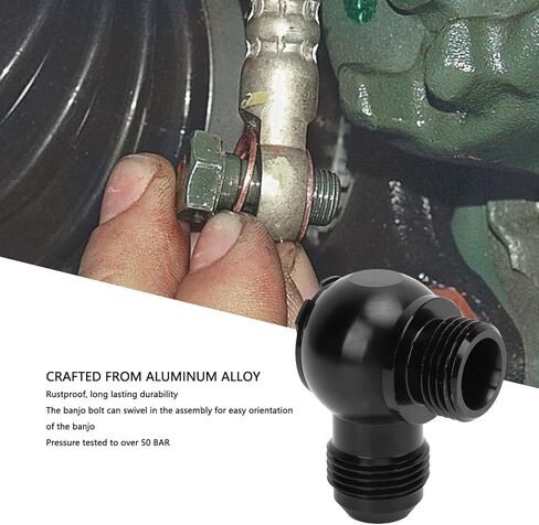 AN-10 to 1/2in NPT Banjo Adapter Fitting Aluminum Alloy Black High Load Capacity Banjo Adapter in Saudi Arabia
