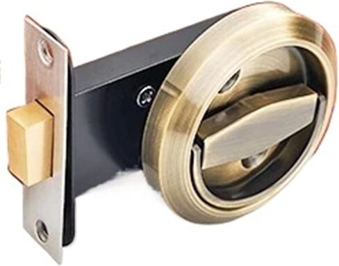 1Pcs Single-Green Bronze Stainless Steel Recessed Invisible Cup Handle Privacy Hidden Door Locks Cabinet Pulls Handle Disk Ring Lock in Saudi Arabia