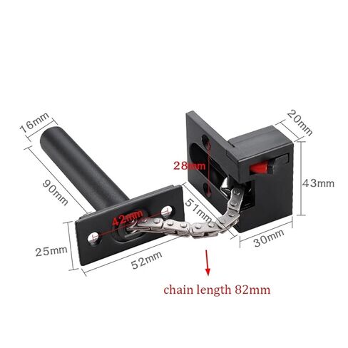 سبيكة زنك سبيكة أسود مخبأة لسلسلة الباب قفل القفل أجهزة قفل 1pcs in Kuwait