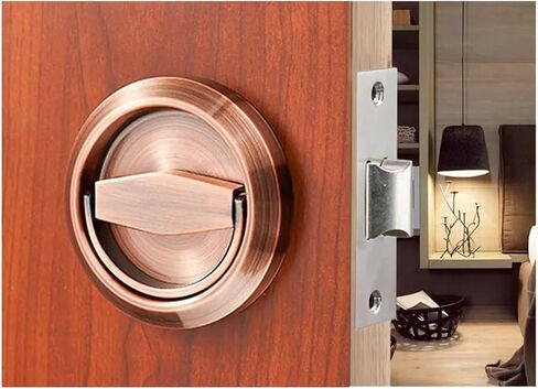 Red Bronze Set Hidden Door Locks Stainless Steel Handle Kitchen Bedroom Invisible Pulls Mechanical Outdoor Lock 1Pcs in Saudi Arabia