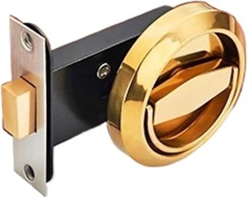 1Pcs Single Side-Gold Stainless Steel Recessed Invisible Cup Handle Privacy Hidden Door Locks Cabinet Pulls Handle Disk Ring Lock in Saudi Arabia
