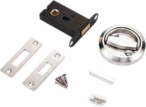 1Pcs Single Side-Gold Stainless Steel Recessed Invisible Cup Handle Privacy Hidden Door Locks Cabinet Pulls Handle Disk Ring Lock in Saudi Arabia