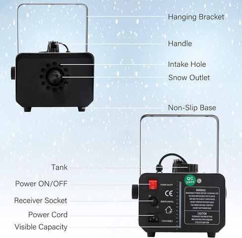 آلة الثلج الثلجية آلة الثلج آلة الثلج 600W مناسبة للتأثير على مرحلة حفل زفاف الأطفال مع التحكم عن بعد in Saudi Arabia
