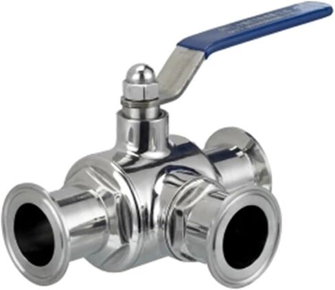 1PCS Ф51mm 304 stainless steel sanitary ball valve 3 tee outer diameter 64mm triple clamp ring type(TType) in Saudi Arabia