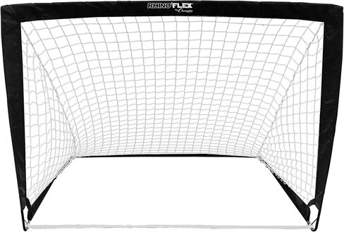 Rhino Flex 4'x 3 'هدف كرة قدم محمول من قبل Champion Sports - متين ، خفيف الوزن ، قابل للطي مع حقيبة حمل ومخاطر أرضية للبخار الخلفي أو الحديقة أو التدريب - ألوان متعددة in Saudi Arabia