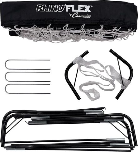 Rhino Flex 4'x 3 'هدف كرة قدم محمول من قبل Champion Sports - متين ، خفيف الوزن ، قابل للطي مع حقيبة حمل ومخاطر أرضية للبخار الخلفي أو الحديقة أو التدريب - ألوان متعددة in Saudi Arabia