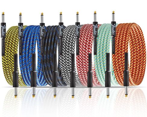 gisgfim 7 Pack Guitar Cable 10Ft Instrument Cables Bass Amp Cord for Bass & Electric Keyboard Effector Microphone Accessories Electrical Cables for Musical Instruments Equipment(Multicolored) in Saudi Arabia