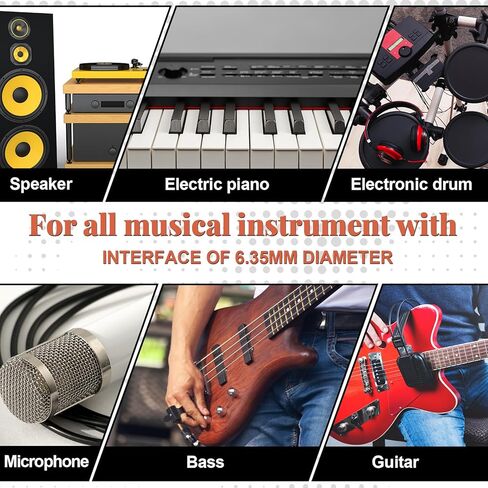 gisgfim 7 Pack Guitar Cable 10Ft Instrument Cables Bass Amp Cord for Bass & Electric Keyboard Effector Microphone Accessories Electrical Cables for Musical Instruments Equipment(Multicolored) in Saudi Arabia