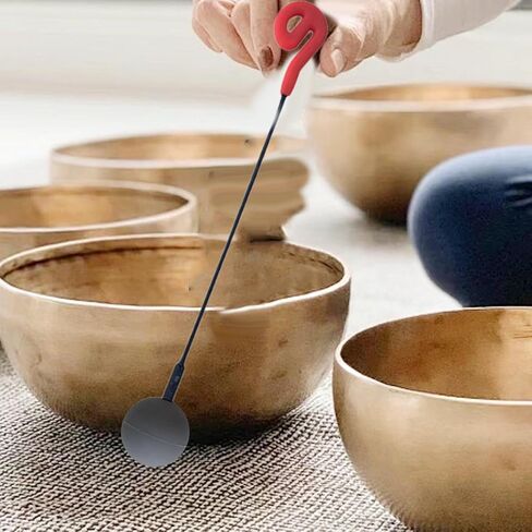 Friction Gong Mallet Large Gongs Stick Instrument Yoga Sound Tool Resonant Mallets Accessory Sounds Gongs Double Head, Red in Saudi Arabia