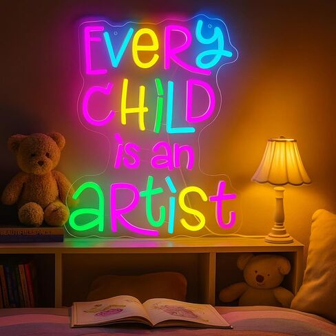 كل طفل هو علامة نيون فنان لديكور الجدران - ملهمة LED LED LED NEON LIGH in Kuwait