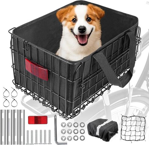 سلة سلة للدراجات الكبرى الكبير للدراجات الإلكترونية-سلة شحن دراجة مقاومة للماء قابلة للطي/بطانة أوكسفورد القابلة للإزالة ، طلاء مضاد للتجديف للتسوق/الناقلات للحيوانات الأليفة ، يناسب معظم الرفوف الخلفية in Kuwait