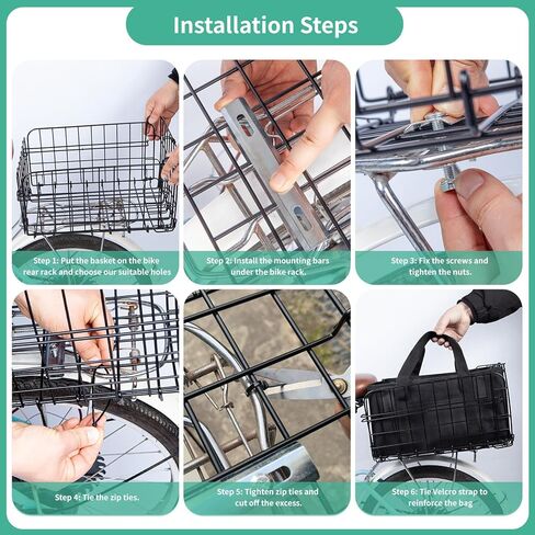 سلة سلة للدراجات الكبرى الكبير للدراجات الإلكترونية-سلة شحن دراجة مقاومة للماء قابلة للطي/بطانة أوكسفورد القابلة للإزالة ، طلاء مضاد للتجديف للتسوق/الناقلات للحيوانات الأليفة ، يناسب معظم الرفوف الخلفية in Kuwait