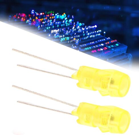20pcs 3mm DIY الصمام الثنائي الصمام الثنائي المحمول المنبعث من الثنائيات لتجربة مشروع العلوم (الضوء الأصفر) in Saudi Arabia