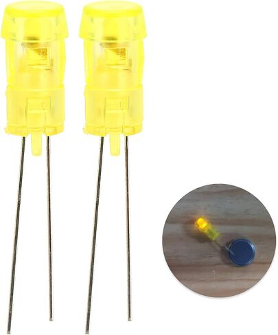 20pcs 3mm DIY الصمام الثنائي الصمام الثنائي المحمول المنبعث من الثنائيات لتجربة مشروع العلوم (الضوء الأصفر) in Saudi Arabia