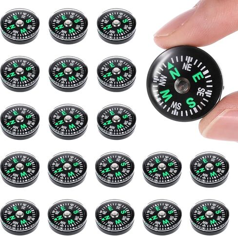 20pcs Compass Button Mini Pocket Hard Shell Liquid مملوءة بوسائل زر صغيرة للأطفال المشي لمسافات طويلة على البقاء على قيد الحياة فرقة Paracord Camping الأنشطة في الهواء الطلق حجم الملحق ديا. 20mm in Saudi Arabia