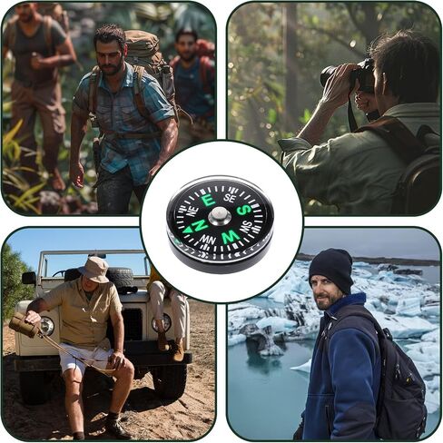 20pcs Compass Button Mini Pocket Hard Shell Liquid مملوءة بوسائل زر صغيرة للأطفال المشي لمسافات طويلة على البقاء على قيد الحياة فرقة Paracord Camping الأنشطة في الهواء الطلق حجم الملحق ديا. 20mm in Saudi Arabia