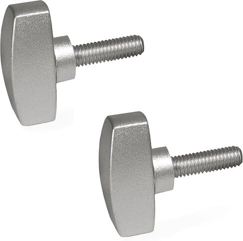 Ganter Standard Elements | Stainless Steel Wing Nut – GN 433 Handle Diameter 26 mm Stainless Steel Fine Cast Iron Pack of 2, Silver, GN 433-26-M6-16-MT in Kuwait