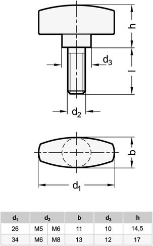 Ganter Standard Elements | Stainless Steel Wing Nut – GN 433 Handle Diameter 26 mm Stainless Steel Fine Cast Iron Pack of 2, Silver, GN 433-26-M6-16-MT in Kuwait