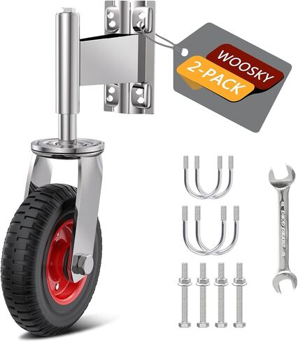 عجلات Woosky Spring Writed Tube Gate Patter 5 "Rubber Tyre Hight Duty Gate Caster مع أجهزة لبوابات الأنبوب ، والبوابات المعدنية ، والبوابات الخشبية ، وبوابات السياج ، والبوابات المتأرجحة ، وسعة تحميل 400 رطل in Kuwait