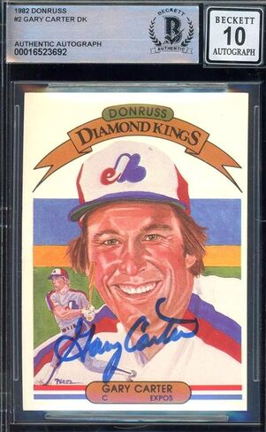 Gary Carter Gem Mint 10 Beckett BAS Signed 1983 Donruss Diamond Kings Autograph - Baseball Slabbed Autographed Cards in Saudi Arabia
