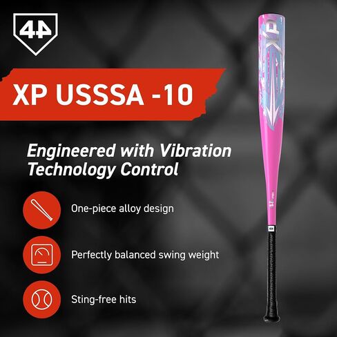 Limited Edition XP USSSA 1.15 BPF Baseball BAT ، مضرب بيسبول متوازن لمعظم بطولات البيسبول للشباب ، مقبض تفتت ذو وزن خفيف ودائم ، قطرة -10 ، 2 3/4 "قطر برميل كبير in Saudi Arabia