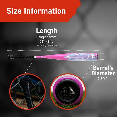 Limited Edition XP USSSA 1.15 BPF Baseball BAT ، مضرب بيسبول متوازن لمعظم بطولات البيسبول للشباب ، مقبض تفتت ذو وزن خفيف ودائم ، قطرة -10 ، 2 3/4 "قطر برميل كبير in Saudi Arabia