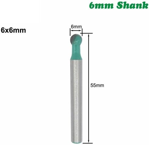 6 مم شانك كرة الأنف جولة بت كوف CNC طحن البت نصف قطرها كاربيد تونغستن كربيد بت (6x19mm) in Saudi Arabia