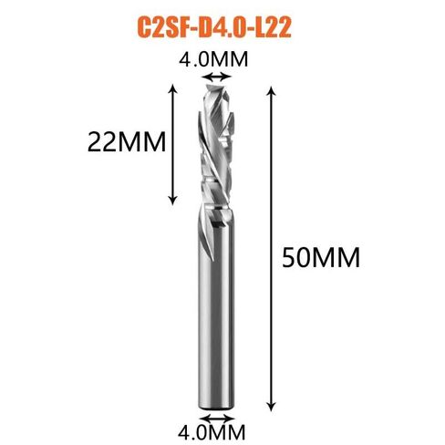 6mm 8mm Shank Up & Down Compression Milling Cutter Carbide CNC Router Bit Two Flutes Wood Engraving End Mill with Chip Breaker(C2SF-D4-L22) in Saudi Arabia