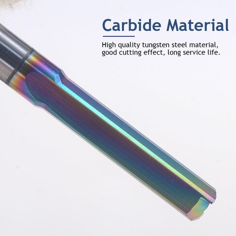 10Pcs 3.175/4/5/6/8mm Shank Two Flutes DLC Coating Straight Slot Milling Cutter CNC Two Dimension Cutting Tools Router Bit Woodworking End Mill(4.0x17x45L) in Kuwait