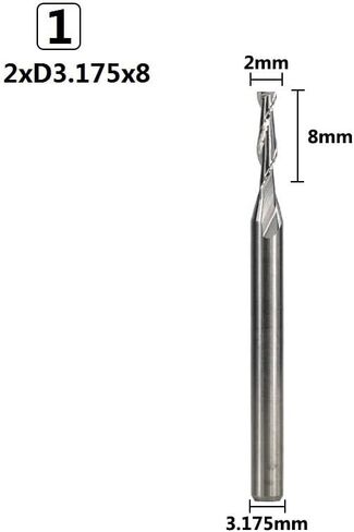 3.175mm ميناء ساق 2 مطحنة الطرف المسطح المسطح 3.175 ملم موجه دوامة بتات CNC Micro End Mills Carbide Milling Cutter (2.0xd3.175x17) in Saudi Arabia