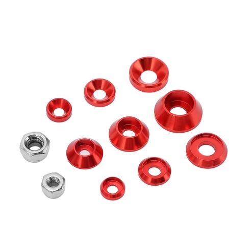 RC Screw Washer Kit, Aluminum Alloy Material, Lightweight and Compact, Various Sizes, Anodic Oxidation Care, CNC Machining, for 1/10 1/8 RC Automobiles (Gold) in Saudi Arabia