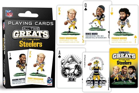 MasterPieces Family Games - Pittsburgh Steelers All-Time Greats Playing Cards - Officially Licensed Playing Card Deck for Adults, Kids, and Family in Saudi Arabia