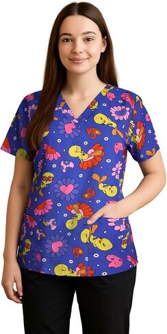 Womens Scrubs - Looney Tunes Tweety, Tom & Jerry Medical Top (S-XXL) in Saudi Arabia