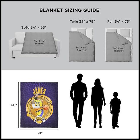 شمال غرب NBA Los Angeles Lakers Luka Doncic Silk Touch Throw بطانية ، 50 × 60 بوصة in Saudi Arabia
