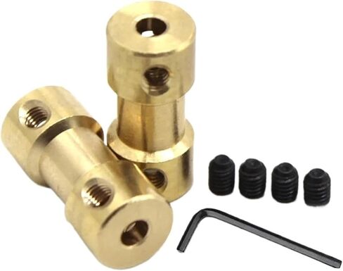1pc Brass Rigid Motor Shaft Coupling Transmission Joint Connector Sleeve Adapter 2mm 2.3mm 3mm 3.17mm 4mm 5mm 6mm Bore Coupler(3mm to 6mm) in Kuwait