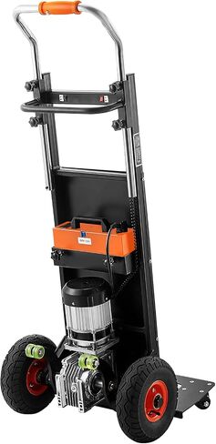 VEVOR Electric Stair Climbing Dolly, 880lbs Electric Stair Climbing Hand Trucks with 157.5in Rope & Extendable Handle, Heavy Duty Stair Climber for Warehouse Logistics, Moving Furniture(Black) in Saudi Arabia