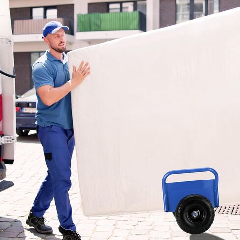 Heavy Duty Panel Dolly Slab Dolly Two Comfortable Handles 10 Inch Solid Rubber Tires Supports Up to 1000 Pounds All Terrain Movement Ideal for Heavy Drywall Sheets and Door Material Transport (Blue) in Kuwait
