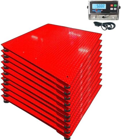 SELLETON SL-700-2X3 | 24 "× 36" (2 × 3) مقاييس أرضية متعددة الحزم مع مؤشر ، والاستخدامات الصناعية والمستودعات تستخدم | 10x حزمة متعددة باللون الأحمر | 1000 رطل × 0.2 رطل in Saudi Arabia