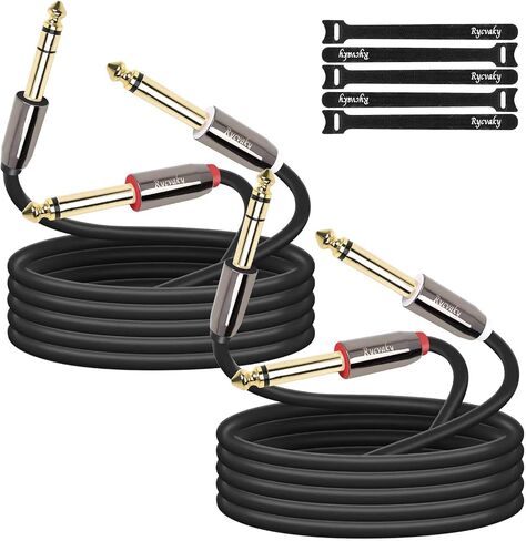 1/8 to Dual 1/4 Male Stereo Audio Cable,Right Angle 3.5mm TRS to 2 x 6.35mm TS Mono Y-Splitter Cable, Oxygen-Free Copper, for Recording, Mixer, Speaker, Electric Guitar,4ft, 2 Pack in Saudi Arabia