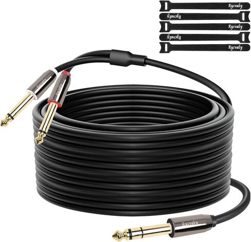 1/8 إلى 1/4 كبل صوت استريو ذكور ، زاوية يمين 3.5 مم TRS إلى 2 × 6.35 مم TS Mono y-Splitter ، نحاس خالي من الأكسجين ، للتسجيل ، الخلاط ، مكبر صوت ، غيتار كهربائي ، 4 قدم ، 2 عبوة in Kuwait