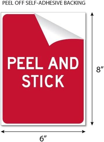Peel and Stick Label - لا تدخل الانتباه إذا كنت مريضًا - 6 "× 8" (حزمة 3) - غير عاكس | مادة الفينيل البيضاء in Kuwait