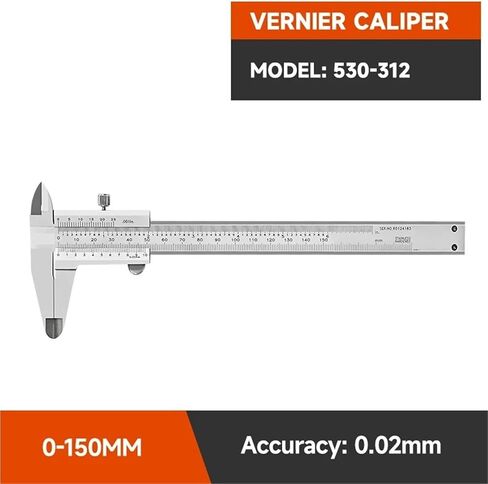 Vernier Caliper 530 Series Metric Machinist Slider 150/200/300mm Thickness Gauge Measuring Tools(530-312 150mm) in Kuwait
