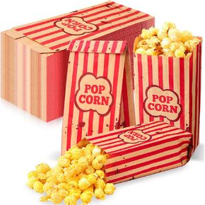 100 PCS Halloween Creepy Carnival Popcorn Facs for Party Decoration 1 Oz Creepy Carnival Popcorn Boxes Decoration Red Stripe Facs for Movie Night in Kuwait