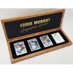 Eddie Murray Autographed Porcelain Baseball Card Set Baltimore Orioles "ROY 77, 81 HRC & 504 HR" With 3 Signed Cards #21/504 Signature Series #A14889 - MLB Autographed Baseball Cards in Kuwait